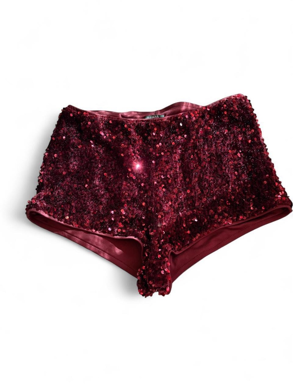 wild fable Burgundy Sequin High-Waist Lounge Shorts